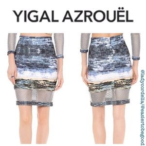 Yigal Azrouel watercolors scuba skirt- 4